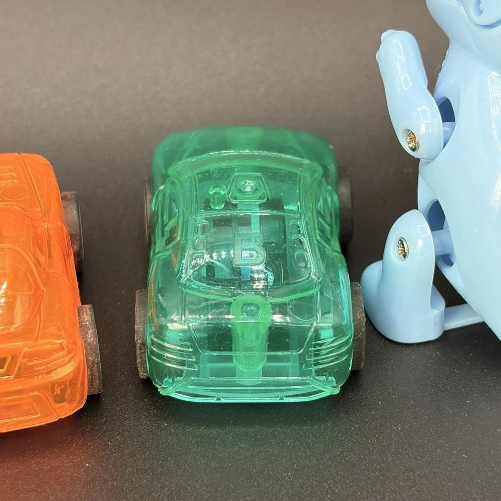 Lot Of 5 Toy Race Cars Transparent Friction-powered Cars 2